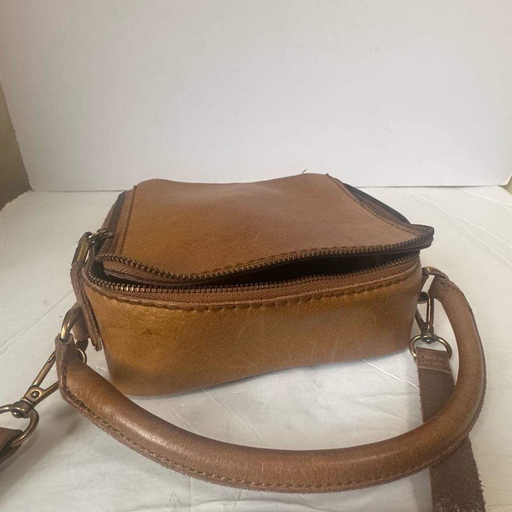 Madewell Leather Square Satchel Bag Shoulder Crossbody Zip Satchel Minimalist - Picture 13 of 16